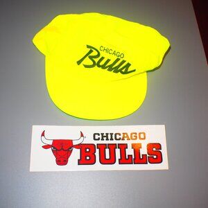 Vintage Chicago Bulls Neon Cap with Bonus Bumper Sticker